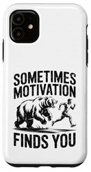 Sometimes Motivation Finds You Funny Running Men Bear Case for iPhone 11