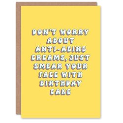 Artery8 Greeting Card Anti Aging Cream Cake Smear Face Silly Funny For Her Sister Daughter Niece Granddaughter Woman Birthday Card