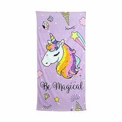 Secaneta - Serviette 75 x 150 cm Velours Imprimé Magical Mauve, Couleur, 75 x 150 cm (8412491040625)