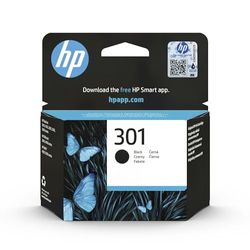 HP 301 CH561EE, Cartuccia Originale HP da 190 Pagine, Compatibili con Stampanti HP DeskJet 1000, 1050 1500, 2000, 2050, 2500, 3000 e 3050, HP Envy 4500 e 5500 e HP Officejet 2600 e 4600, Nero