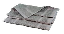 Gözze - Asciugamano Piccolo, Set da 4 Pezzi, Morbido e Assorbente, 100% Cotone, 30 x 30 cm - Argento