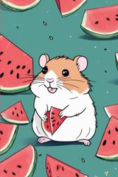 Day Details Planner: little hamster eating a watermelon - Organize your essential information