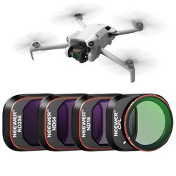 Neewer Set di filtri ND e CPL compatibili con DJI Mini 4 Pro, confezione da 4 filtri polarizzatori ND16 ND64 ND256 CPL e filtri a densità neutra accessori per lenti per droni, vetro ottico HD multi