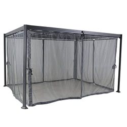 Hespéride - Moustiquaire de pergola Belize Ardoise (4 Rideaux)
