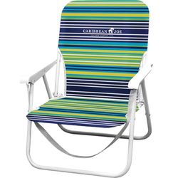 Caribbean Joe CJ-7720BLST - Sedia da spiaggia pieghevole con tracolla, motivo a righe