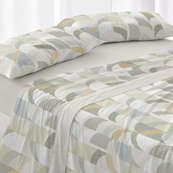 Burrito Blanco | Set di lenzuola | Letto da 135 cm (+misure disponibili) | Poliestere 50% cotone 50% | Design 533 | Colore oliva (135 x 190/200 cm)