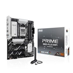 ASUS Prime B850-PLUS WiFi, Carte mère AMD ATX, 8+2+1 Phases d'alimentation, Emplacement DDR5, PCIe 5.0, 3 emplacements M.2, Wi-FI 6E, Ethernet Realtek 2,5 GB, DisplayPort, HDMI, USB-A et USB-C 10