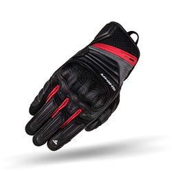 SHIMA RUSH GLOVES Motorbike Gloves Men Leather Summer Biker Armoured Protectors Motorcycle Perforated Ventilated Reinforced Motorsport Glove Street Motorbikes (Mens, Men/Red, L)