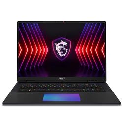 MSI Titan 18 HX A14VIG-018FR Intel® Core? i9 i9-14900HX Ordinateur portable 45,7 cm (18") UHD+ 32 Go DDR5-SDRAM 2 To SSD NVIDIA GeForce RTX 4090 Wi-Fi 7 (802.11be) Windows 11 Pro Noir