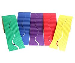Bright Ideas PK05 Wavy Corrugated Border Rolls School Displays Arts and Crafts, Assorted Colour Rolls,10cm x 5m 80gsm, Emerald Green, Rich Blue, Violet, Red and Canary. BI7861.