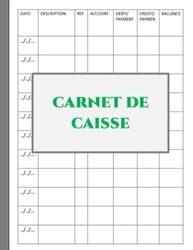 carnet de caisse: cahier de caisse simple, journal de caisse (revenus charges)