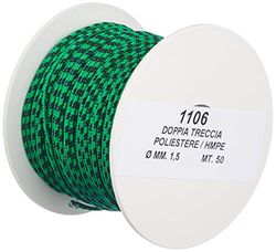 Best Divers Sg0070 Rolo de corda Dyneema, Sk75, diâmetro de 1,5 mm, bobina de 50 m, verde, dimensiononi do prodotto