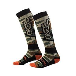 O'NEAL Meias de motocross | motociclismo Enduro | material que absorve o suor, malha reforçada, tecido durável | Meias PRO MX WOODS CAMO | preto verde | tamanho único
