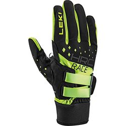 LEKI HRC Race Shark handschoenen, zwart-neon geel, EU 8.5