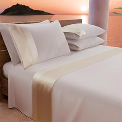 PETTI Artigiani Italiani - Parure de lit Simple avec Double Volants en Satin, 3 pièces, 90 x 200, draps en Percale de Coton, Drap Housse et 1 taies d'oreiller, crème