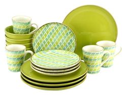 CreaTable, 22892, série CORDOBA, ensemble de vaisselle, service combiné 16 pièces, Earthenware