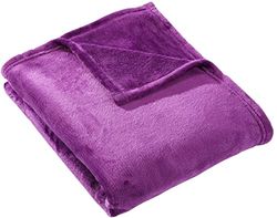 HYSEAS HS - Coperta in pile di velluto, coperta in pile per la casa, coperta in micro peluche, 127 x 152 cm, viola