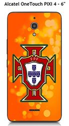Alcatel OneTouch PIXI 4-6 Portugal voetbal ontwerp oranje achtergrond Cover Case zachte TPU Gel