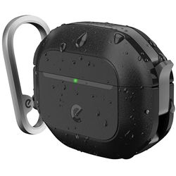KeyBudz ElementProof - Funda para AirPods 3 con Cerradura, Totalmente Impermeable, Funda para AirPods 3ª Generación, protección Robusta, Carcasa rígida, mosquetón para AirPods Gen 3 – Negro carbón