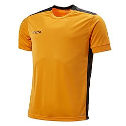 Mitre Charge Maillot de Football Mixte Adulte, Ambre/Noir, FR : L (Taille Fabricant : L)