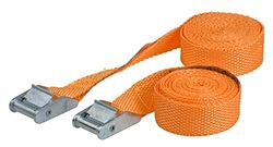 kwb Sangle d'arrimage 2,5 m x 25 mm, en sangle polyester résistante, avec plaquette de contrôle et fermeture par serrage, sans crochet, testée TÜV/GS