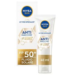 NIVEA SUN Crema antimacchia viso Luminous630 FP 50+ in tubetto da 40 ml, Crema solare viso 50+ per un colorito uniforme e luminoso,Crema viso acido ialuronico e vitamina E per uso quotidiano