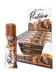 IronMaxx Proteino Protein Bar, Chocolate Salted Caramel 12 x 30g, high Protein bar Based on Waffle with Creamy Filling, Low Sugar Protein bar Gluten Free and Palm Oil Free