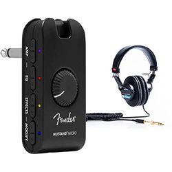 Fender Mustang Micro Amplifier - The Ultimate All-In-One Personal Headphone Amplifier & Sony MDR-7506/1 Professional Headphone, Black ,Pack of 1