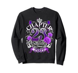 Womens Chapter 23 Fabulous Since 2002 23rd Birthday Queen Felpa