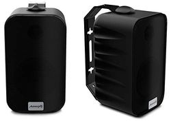 Audibax PR-42T Black - Enceintes Hi-FI Passives d'Étagère - Paire de Haut-Parleurs Stéréo à 2 Voies - Haut-Parleur de 75W - Support Mural Inclus - Haut-Parleurs avec Woofer de 4 Pouces