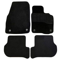 Sakura DD0500 Tailored Car Mats Black Carpet, Black Trim, Rubber Heelpad