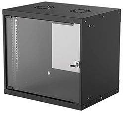 intellinet 714174 Basic Line - Distribuidor de parede (48,26 cm/19", 9 U, 487 x 540 x 400 mm, plano, classe de proteção IP20), cor preta