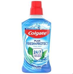 Colgate Plax Cool Mint Mouthwash 500ml | fresh breath mouthwash | instant long-lasting freshness | no burn experience | 24/7 plaque protection when used twice daily | clinically tested by dentists