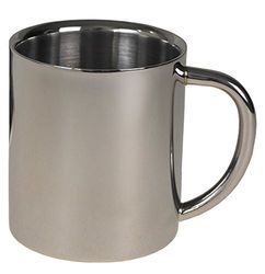 MFH Taza de acero inoxidable, doble pared, 0,25 l