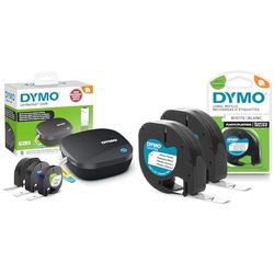 DYMO LetraTag 200B etichettatrice Bluetooth | Stampante per etichette compatta & LetraTag etichette originali in plastica – rotolo da 12 mm x 4 m – stampa nera su bianco
