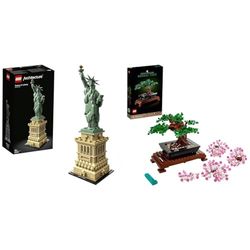 LEGO 21042 Architecture Statua della Libertà, New York, Modellino da Costruire, Progetto Fai da Te da Collezione & Albero Bonsai, Piante Artificiali, Costruzione in Mattoncini