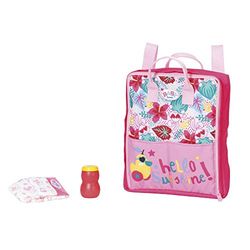 BABY born Holiday 829233 Zapf Creation plecak do przewijania lalek w kolorze różowym z 1 pieluchą i puszką na puder, 829233 Zapf Creation