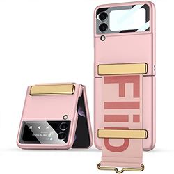 Tech-Protect Icon Belt Case - Carcasa rígida para PC con Pulsera, anticaída, Funda para teléfono móvil, Compatible con Samsung Galaxy Z Flip 4 | Rosa