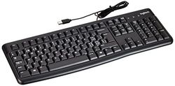 Logitech K120 Teclado com cabo para Windows, disposição fagor QWERTZ Suíça, preto