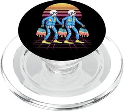Surrealista Esqueletos Caminando Retro Sunset Art PopSockets PopGrip para MagSafe