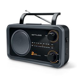 M-06DS Rádio analógico portátil, FM, MW, giratório, cor preta