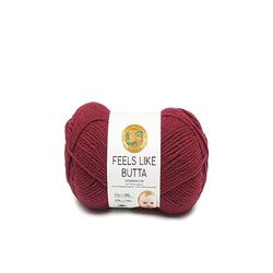 Lion Brand Yarn Si sente come butta, morbido, filato pettinato per maglieria, uncinetto e artigianato, mirtillo rosso, 1 confezione