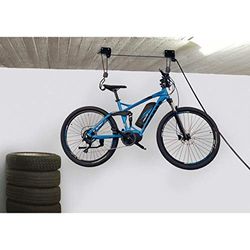 FISCHER Bicycle Lift Profi Plus | Load Capacity up to 57 kg | Bicycle Mount | Ceiling Mount for Bicycles and E-Bikes | Up to 4 m Ceiling Height | Mechanical | Ceiling Lift, Black