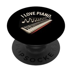 I Love Piano Musical Notes Keyboard PopSockets Adhesive PopGrip