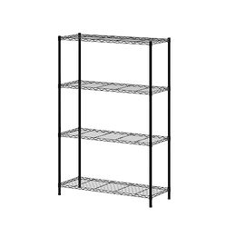 Furinno Wayar Estante de Almacenamiento Metálico de 4 Niveles, Negro