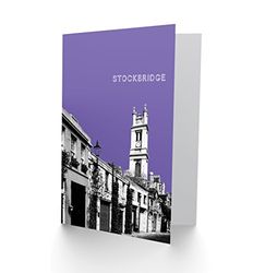 Wee Blue Coo Stockbridge Edinburgh Scotland Landmark Purple Greetings Card
