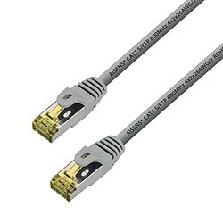 LSZH netwerkkabel RJ45 S/FTP AWG 26, grijs, 0,5 m, ideaal voor high-speed verbindingen en vuurgevoelige omgevingen.