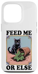 Feed Me Or Else Plante pour Chat Chaton Plantes Amoureux des chats Coque pour iPhone 13 Pro