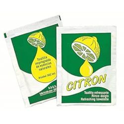 Verfrissingsdoek "Citron" 6X8 cm Wit Cellulose - 500 Un.
