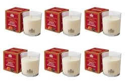 Lot de 6 bougies parfumées en cire végétale – Fabriqué en Italie – Aromathérapie – Ambre et chocolat – Sérénité – Durée 44 heures – Cereria Di Giorgio
